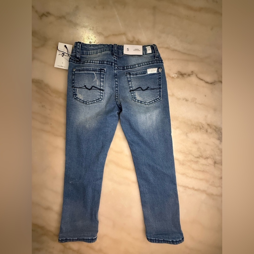 NWT 7 for all mankind Josefina skinny boyfriend blue jeans girls size 5 - Picture 7 of 11